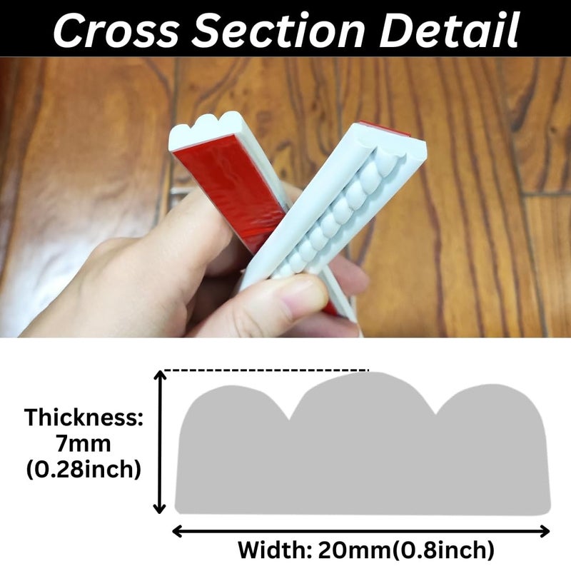 Maxiroc Peel and Stick Molding Trim Self Adhesive Flexible Wall Trim Crown Molding 3d Strip for Tile Wood Wall Panels Picture Mirror Frame Border Edge Corner Ceiling Wallpaper Moulding Decor Trim (120 inches) - Image 2